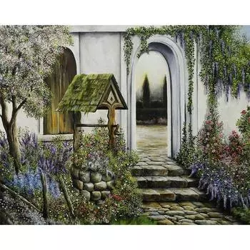 5D DIY Алмазная картина Пейзаж Стразы Картины Пейзаж Алмазная вышивка Домашнее украшение Ремесла Full Round 20x25CM