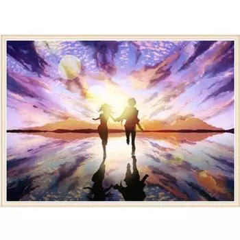 5D DIY Алмазная картина Пейзаж Вышивка крестом Комплект Вышивка Звездное небо Горный хрусталь Мозаика Домашний декор 20X30CM