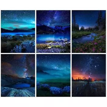 5D DIY Алмазная картина Пейзаж Вышивка крестом Пейзаж Алмазная вышивка Домашний декор Набор для творчества Full Round 20x25CM