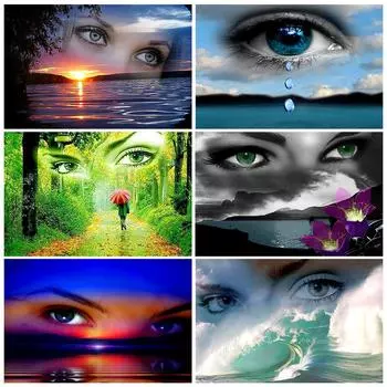 5D DIY алмазная картина пейзаж вышивка крестом набор полный Круглая алмазная вышивка красота слезы стразы мозаика украшение подарок Full Round 20x30CM