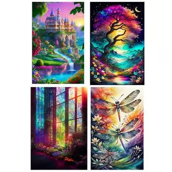 5D DIY Алмазная картина Пейзаж Животное Украшение Полный квадрат/круглый алмаз Украшение Вышивка Домашнее украшение Full Round 20x40CM