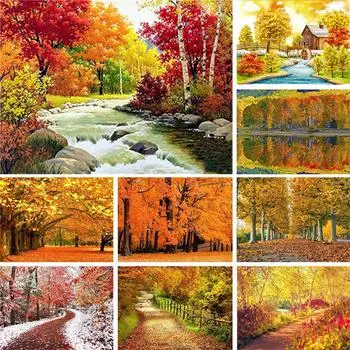 5D DIY Алмазная картина Пейзажная художественная картина Полная алмазная вышивка Мозаика со стразами Подарок Набор для вышивки крестом Домашний декор Full Round 20x30CM