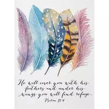 5D DIY Алмазная картина Перо Библия Алмазная вышивка Полный мозаичный набор Наборы для вышивки крестом Домашний декор Подарки ручной работы Round 20x30cm