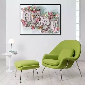 5D DIY Алмазная картина Письмо Набор для вышивки крестом Мозаика Алмазная вышивка Полный круглый/квадратный дрель Украшение дома Round 30x40cm