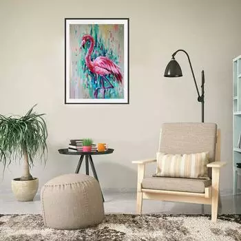 5D Diy Алмазная картина Пламя Журавль Венок Набор для вышивки крестом Полная алмазная вышивка Мозаика Художественная картина Стразы Декор Подарок Full Round 20x30cm