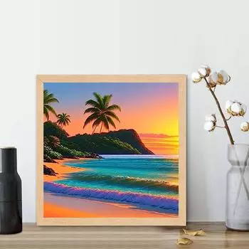 5D Diy Алмазная картина Пляжная Алмазная вышивка Полный набор аниме Наборы для вышивки крестом Домашний декор Подарок ручной работы Round 30x30cm