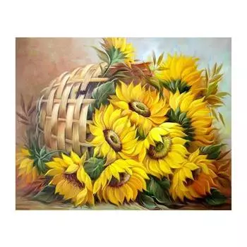 5D Diy Алмазная картина Подсолнух Алмазная вышивка Крест Стежок Главная Декор Подарки ручной работы Round 20x30cm