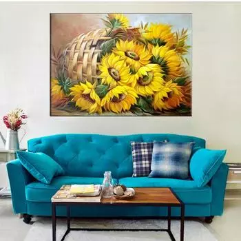 5D Diy Алмазная картина Подсолнух кластерная вышивка Мозаика Художественная картина Стразы Декор Подарок Full Round 30x40cm