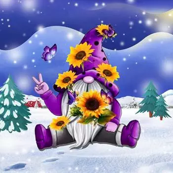 5D Diy Алмазная картина Подсолнух Санта Алмазная вышивка Полный набор аниме Наборы для вышивки крестом Домашний декор Подарок ручной работы Round 25x25cm