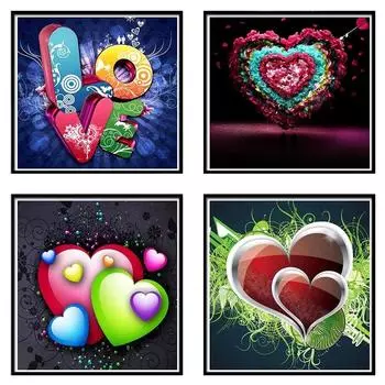 5D Diy Алмазная картина Полная Алмазная вышивка Любовь Сердце Вышивка крестом Мозаика Украшение дома Картина Подарок Full Round 20x20CM