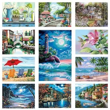 5D DIY Алмазная картина, полная алмазная вышивка, пейзаж, распродажа, мозаика из горного хрусталя, картина, набор для вышивки крестом, домашний декор Full Round 20x30CM