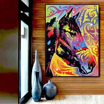 5D DIY Алмазная картина Полная дрель Лошадь Алмазная вышивка Животное Изображение Горный хрусталь 20X30CM