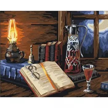 5D DIY Алмазная картина Полная круглая Алмазная вышивка Книга и изображение лампы 20X30CM