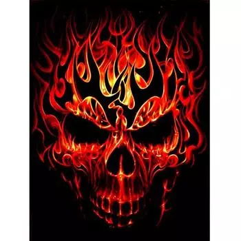 5D DIY Алмазная картина Полная круглая дрель Цветной череп Вышивка крестом Подарок Домашний Декор Подарок 20X30CM