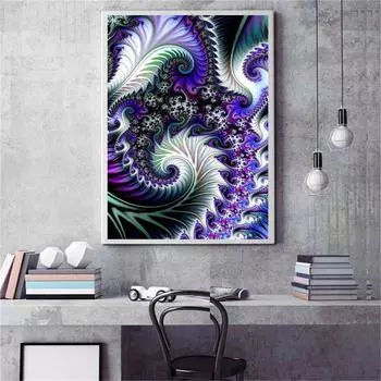 5D DIY Алмазная картина Полная круглая дрель Абстрактное искусство Картина Тепловая форма Узор Алмазная мозаика Алмазная вышивка Домашний декор Full Round 20x30CM