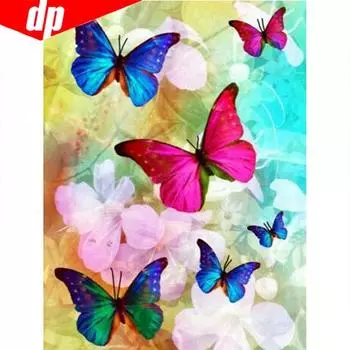 5D DIY Алмазная картина Полная площадь Животное Бабочка Вышивка Продажа Горный хрусталь Изображение 20X30