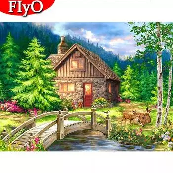 5D DIY Алмазная картина Полный дрель Квадратный круглый пейзаж Фотографии стразами Алмазная вышивка Распродажа Дом ремесленничества Full Round (20X30CM)