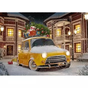 5D DIY Алмазная картина Полный круглый дрель Рождественский автомобиль Алмазная вышивка Крестом 20X30CM