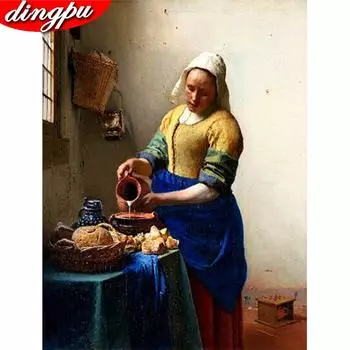 5D DIY Алмазная картина Полный круглый дрель Женщина Алмазная вышивка Портрет 20X30CM