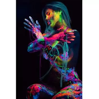 5D DIY Алмазная картина Полный круглый дрель Окрашенная женщина Вышивка Крестом Подарок Домашний Декор Подарок 20X30CM