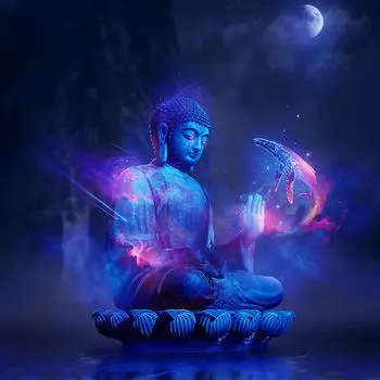 5D Diy Алмазная картина Полный круглый дрель Вышивка крестиком Будда и Кит Горный хрусталь Картина Вышивка 30x30CM