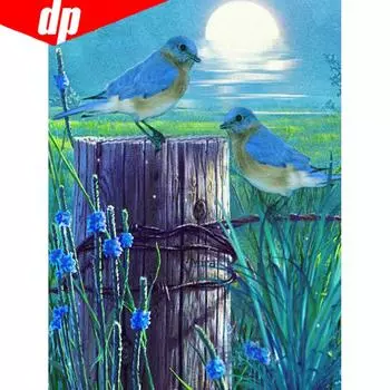 5D DIY Алмазная картина Полный круглый горный хрусталь Птица Мозаика Алмазная вышивка Крест Стежок 20X30CM