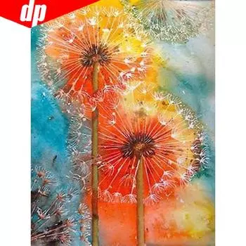 5D DIY Алмазная картина Полный круглый стразы Цветок Одуванчик Алмазная вышивка 20X30CM
