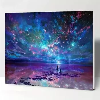 5D Diy Алмазная картина Полярная ночь Звездное небо Набор для вышивки крестом Полная алмазная вышивка Мозаика Художественная картина Стразы Декор Подарок Full Round 20x30cm