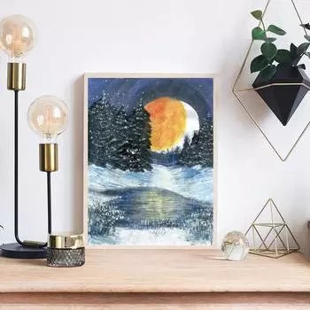 5D DIY Алмазная картина Полумесяц и Луна Набор для вышивки крестом Мозаика Алмазная вышивка Роза Полный круглый/квадратный дрель Украшение дома Round 30x40cm