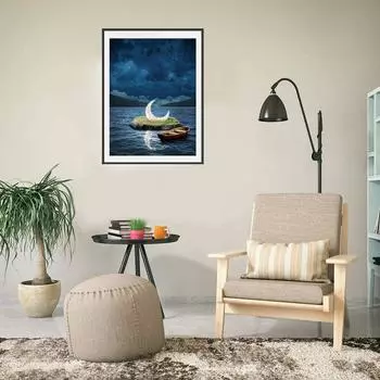 5D Diy Алмазная картина «Потерянная луна» Набор для вышивки крестом Полная алмазная вышивка Мозаика Искусство Картина из стразов Декор Подарок Full Round 20x30cm