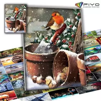 5D DIY Алмазная картина Птица Полный квадратный/круглый Алмазная вышивка Рождественский декор Мозаика Вышивка крестом Домашний декор Full Round (20X30CM) белый