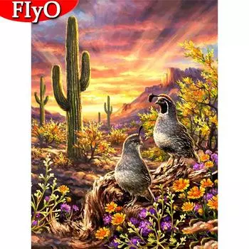 5D DIY Алмазная картина Птица Полный квадратный круглый Новое поступление Алмазная вышивка Животное Мозаика Закат Декор для дома Full Round (20X30CM)