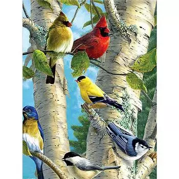 5D DIY Алмазная картина Птицы Вышивка Ручная вышивка крестом Мозаика Ремесла Домашний декор 20X30CM