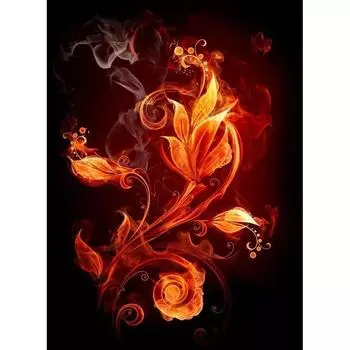 5D DIY Алмазная картина Пылающий цветок Набор для вышивки крестиком Мозаика Алмазная вышивка Роза Полный круглый/квадратный дрель Украшение дома Round 20x30cm