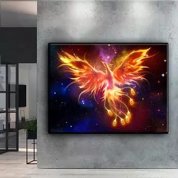 5D Diy Алмазная картина Пылающий Феникс Вышивка Мозаика Художественная картина Стразы Декор Подарок Full Round 30x40cm