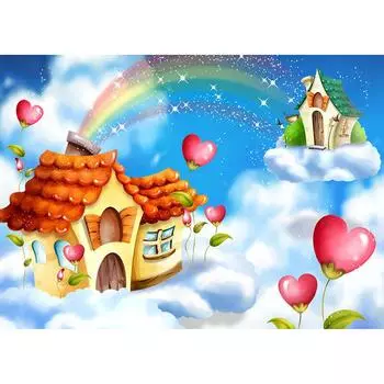 5D DIY Алмазная картина Радужная комната Алмазная вышивка Крестиком Горный хрусталь Мозаика 20X30CM