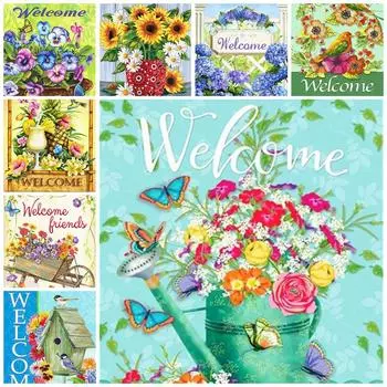 5D DIY Алмазная картина Разноцветные цветы Искусство Алмазная вышивка Стразы Украшения для дома Round 20x30cm