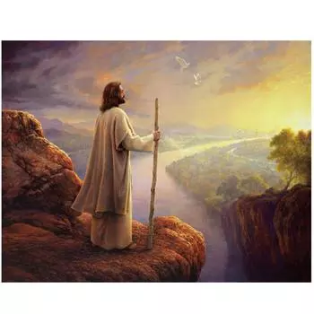 5D Diy Алмазная картина Религиозный священник Путешествие Вышивка Крестом Домашний декор Подарок ручной работы 25x30cm