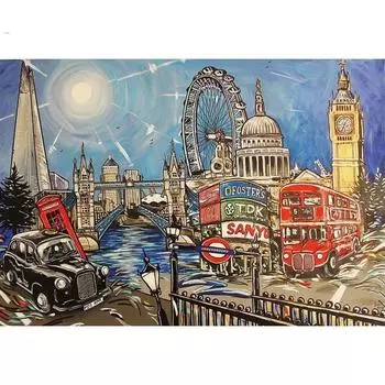 5D DIY Алмазная картина Риверсайд Автобус Вышивка Мозаика Крест Стежок Горный хрусталь Декор 20X30CM