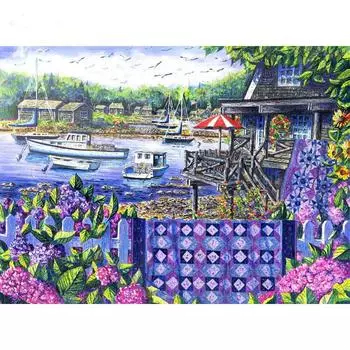 5D DIY Алмазная картина Риверсайд Город Вышивка Мозаика Вышивка крестом Горный хрусталь Украшение 20X30CM