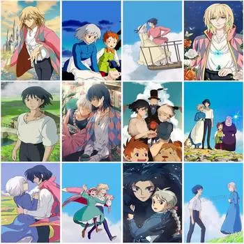 5D DIY Алмазная картина Романтические персонажи аниме Алмазная вышивка Набор для вышивки крестом Полный горный хрусталь Мозаика Домашний декор Round 20x30cm