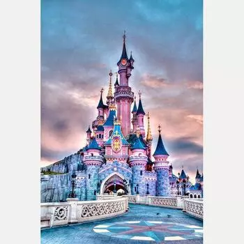 5D DIY Алмазная картина Романтический Фэнтезийный замок Алмазная вышивка Полный мозаичный набор Наборы для вышивки крестом Домашний декор Подарки ручной работы Round 20x30cm