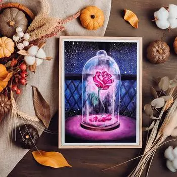 5D DIY Алмазная картина Роза в бутылке Набор для вышивки крестом Мозаика Алмазная вышивка Полный круглый/квадратный дрель Украшение дома Round 30x40cm