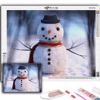 5D DIY Алмазная картина Рождественская елка Санта-Снеговик Вышивка крестиком Алмазная художественная вышивка Мозаика Домашний деко Full Round 20X30CM