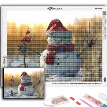 5D Diy Алмазная картина Рождественская елка Санта-Снеговик Вышивка крестом Полный Алмазная вышивка Мозаика Full Round 20X30CM