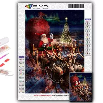 5D Diy Алмазная картина Рождественская елка Санта-Снеговик Вышивка крестом Полный Алмазная вышивка Мозаика Full Round 20X30CM