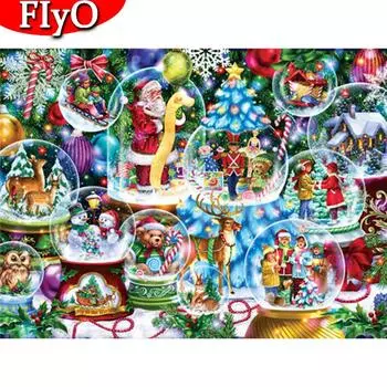 5D DIY Алмазная картина Рождество Полный квадрат Алмазная вышивка Санта-Клаус Мозаика Вышивка крестом Украшение дома Full Round (20X30CM)