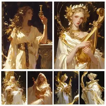 5D DIY Алмазная картина, рукоделие, алмазная вышивка, фея и музыкальный инструмент, вышивка крестом, искусство, подарок, украшение на стену Full Round 20x30CM