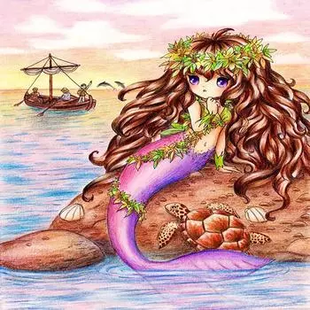 5D DIY Алмазная картина Русалка Вышивка Крестом Горный хрусталь Мозаика Домашний декор 30X30CM