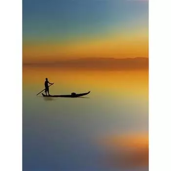 5D DIY Алмазная картина Рыбацкая лодка Алмазная вышивка Полный набор мозаики Вышивка крестом Домашний декор Подарки ручной работы Round 20x30cm